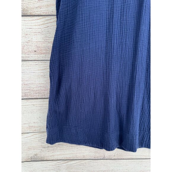 Anthropologie V-Neck Crepe‎ Short Sleeve Dress Women's Size Large Navy Blue - Picture 7 of 14